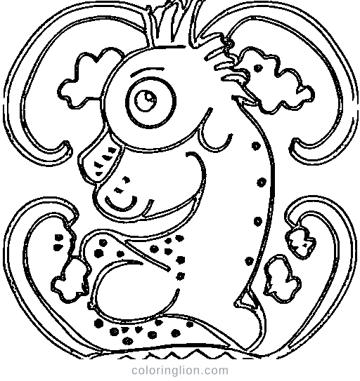 A seahorse Coloring Page