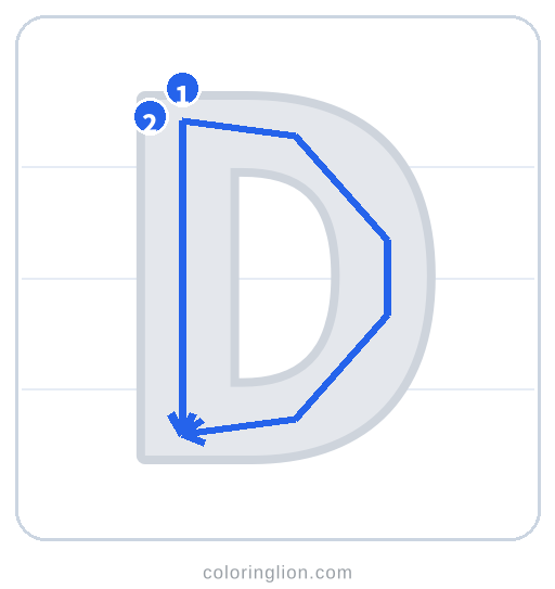 Trace Letter D