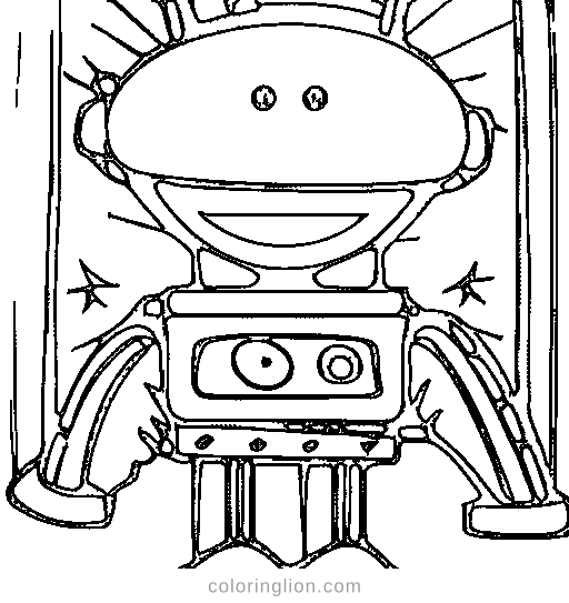 Friendly Robot Coloring Page