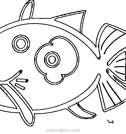 A simple fish with numbered areas Coloring Page