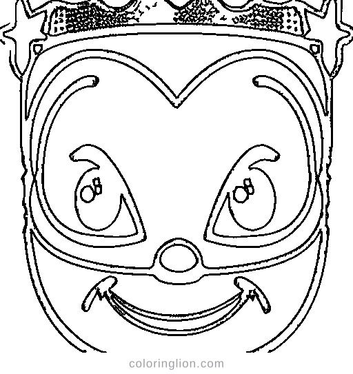A superhero kid with a mask Coloring Page