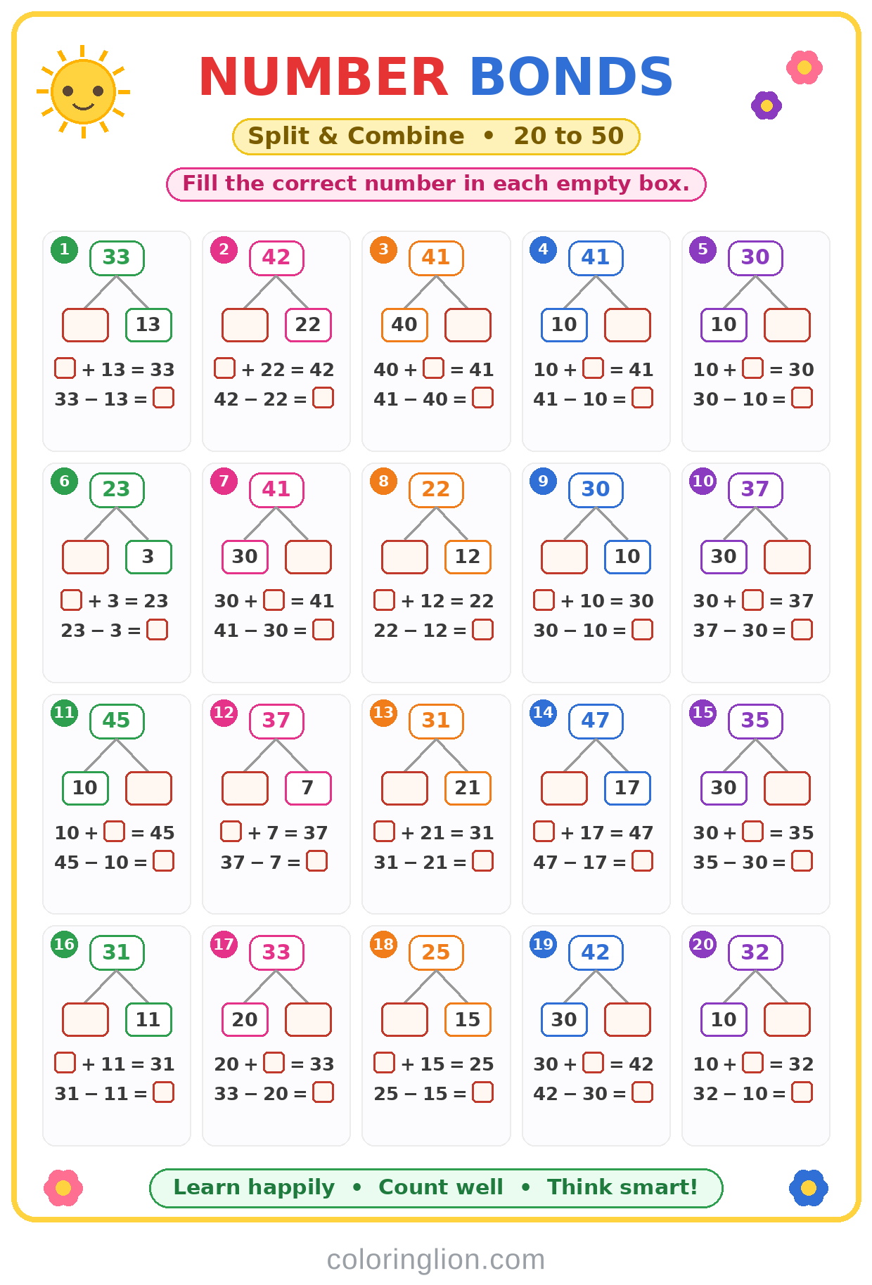 Math · Number Bonds