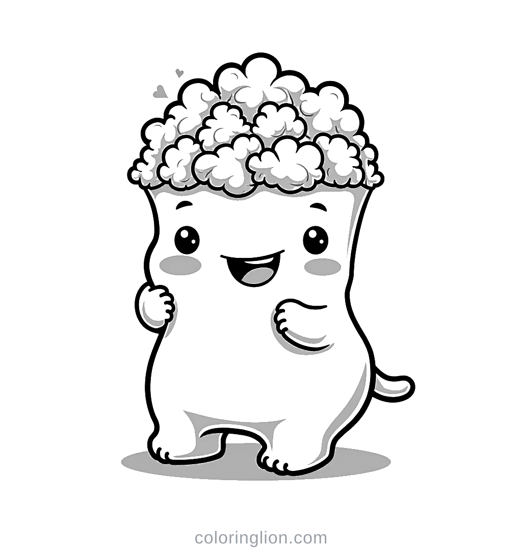 Popcorn Coloring Page