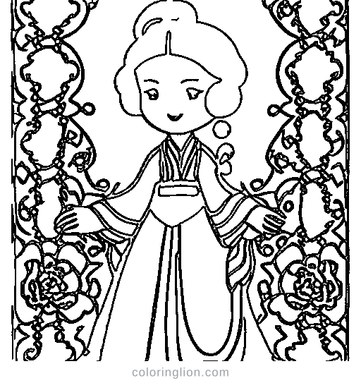 Chinese Princess Coloring Page
