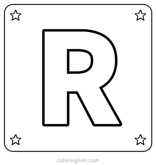 Letter R Coloring Page