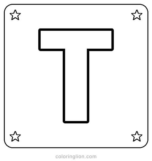 Letter T Coloring Page