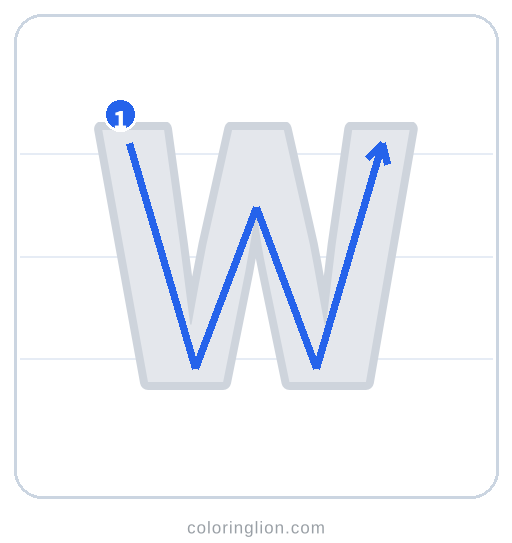 Trace Letter W