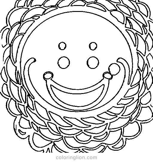A smiling circle character Coloring Page