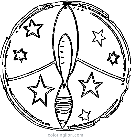 A rocket with an astronaut window Coloring Page