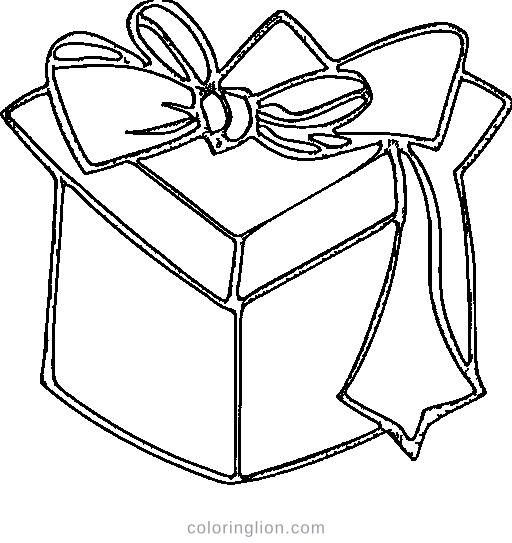 A gift box with a bow Coloring Page