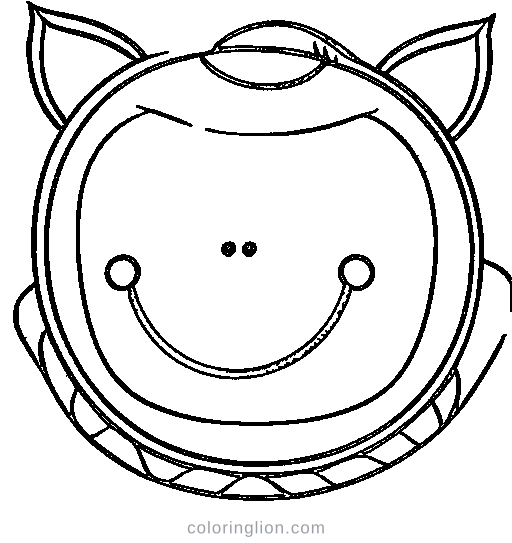 A smiling watermelon slice Coloring Page