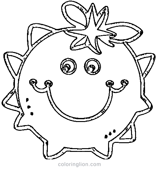 A beach sun in summer Coloring Page