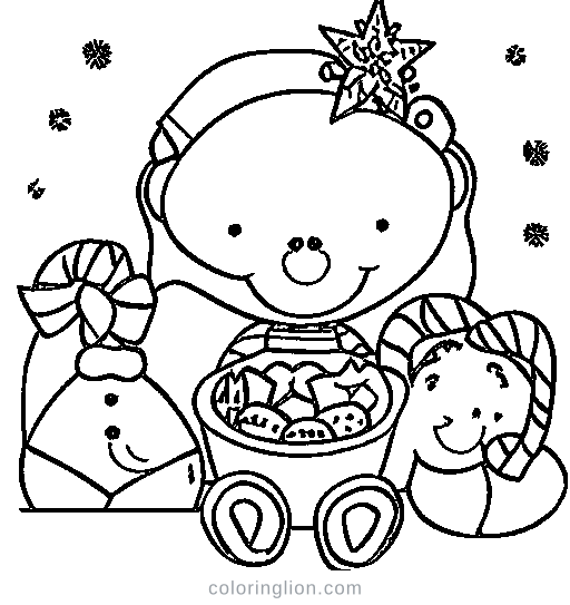 A decorated christmas tree Coloring Page
