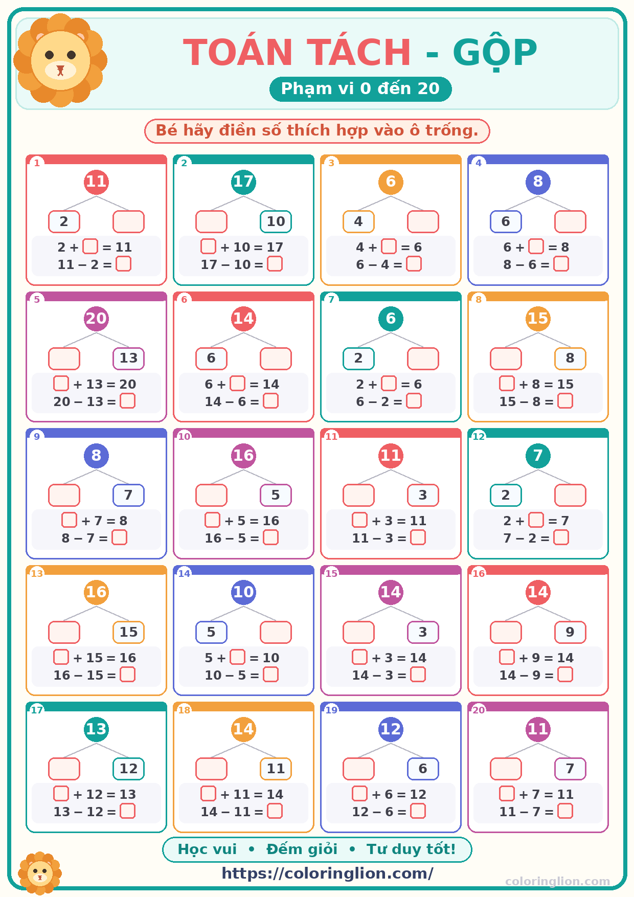 Tách – Gộp số (0–20) 08