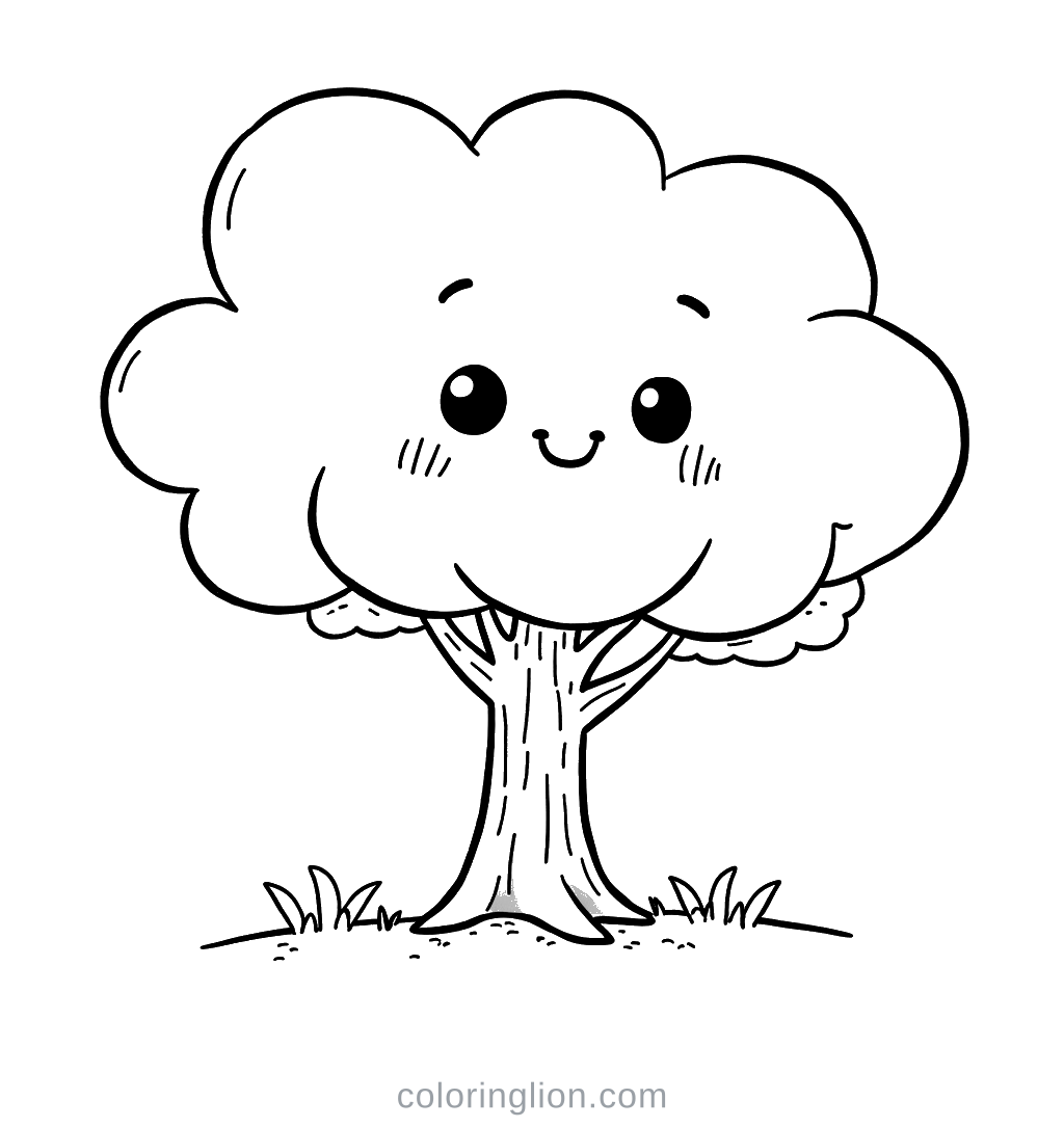 Tree Coloring Page