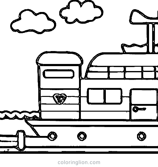 A steamboat Coloring Page