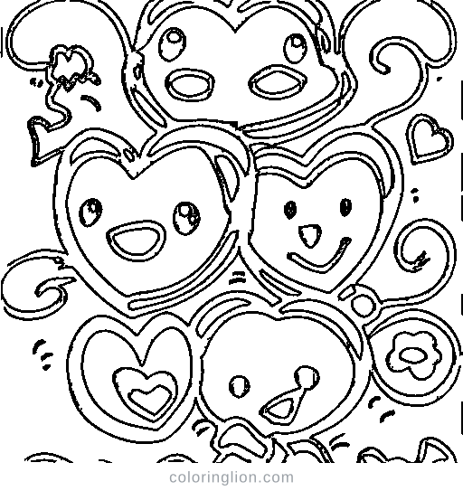 A heart character Coloring Page