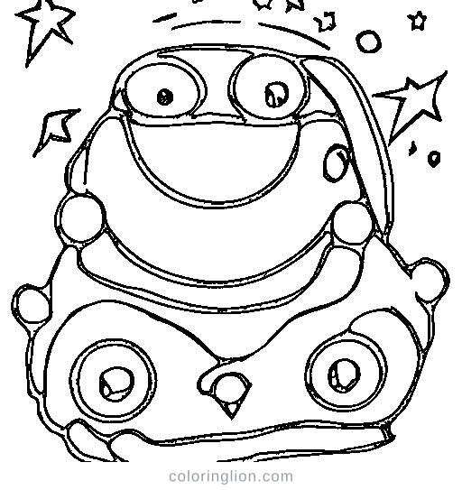 A three-eyed alien Coloring Page