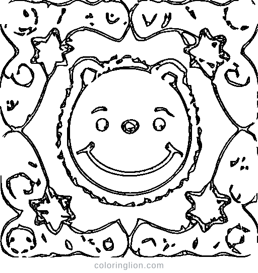 A happy square character Coloring Page