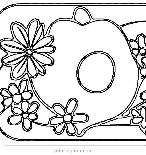 A simple flower with numbered areas Coloring Page