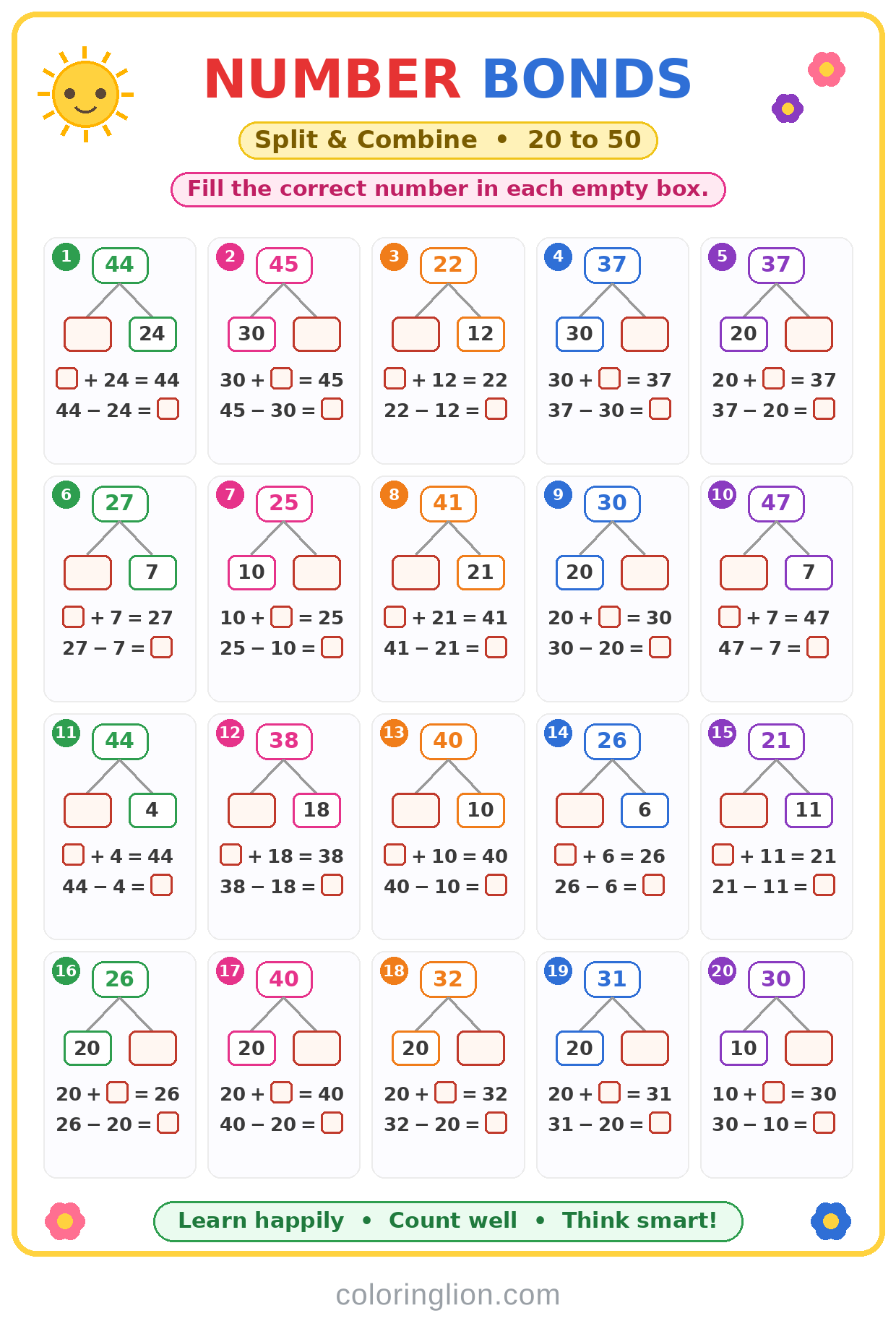 Number Bonds 13