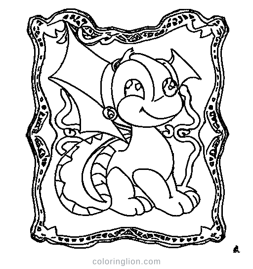 Baby Dragon Coloring Page