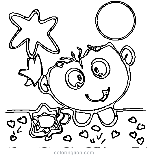 A happy square character Coloring Page
