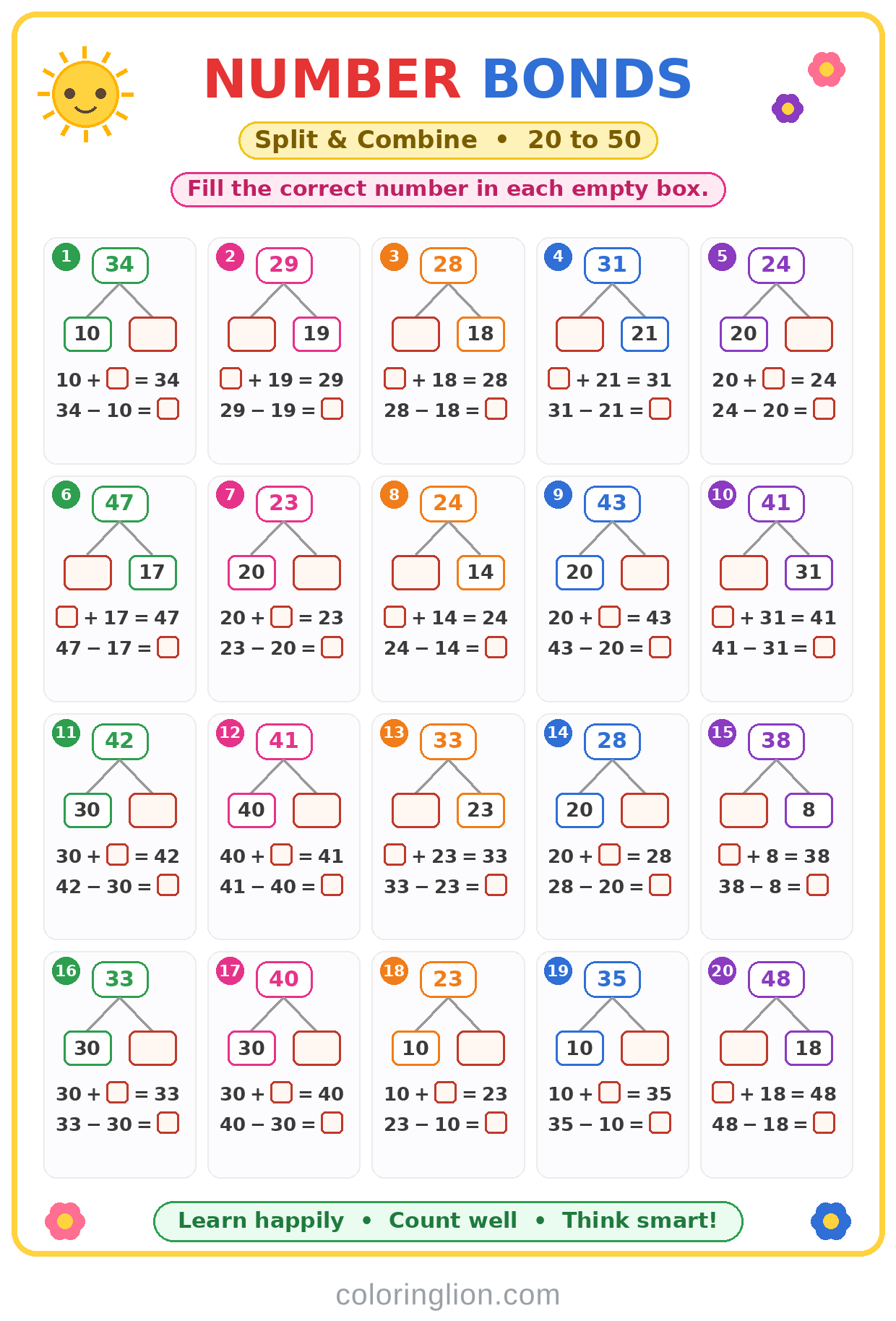 Number Bonds 10