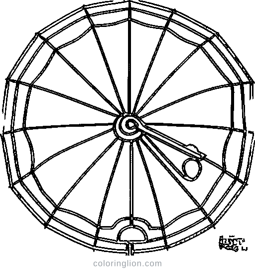 A rainbow umbrella Coloring Page