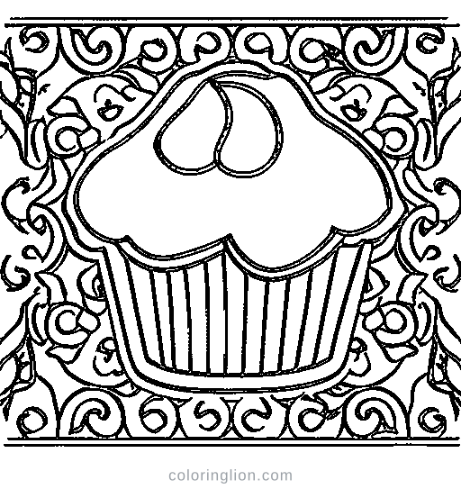 Cupcake Coloring Page