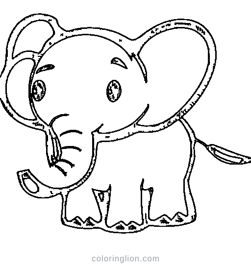 Baby elephant Coloring Page