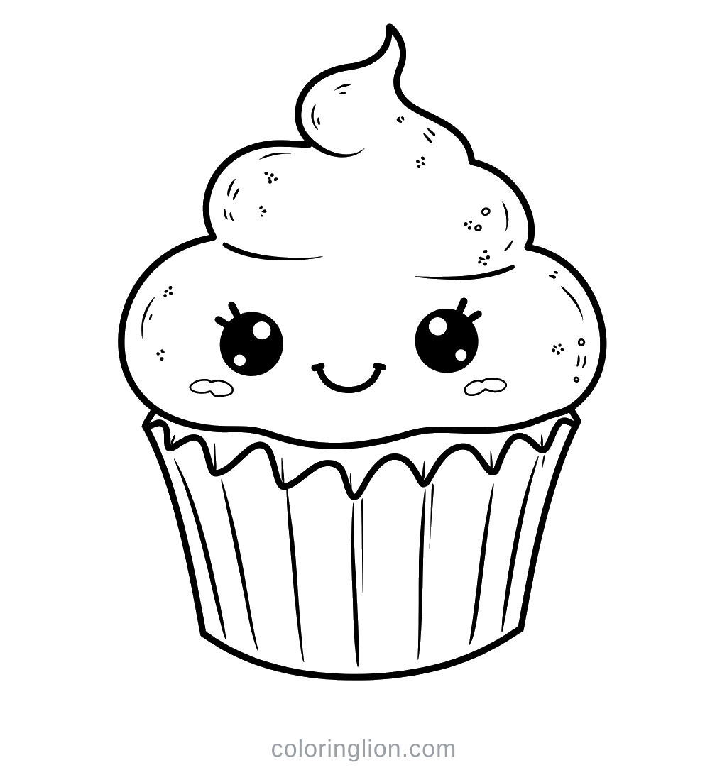 Cupcake Coloring Page