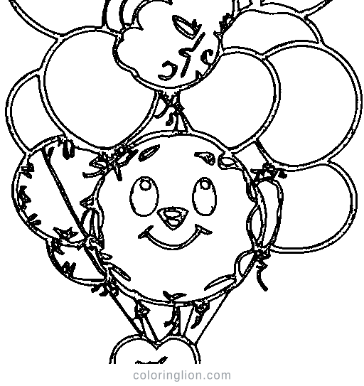 A bunch of balloons Coloring Page