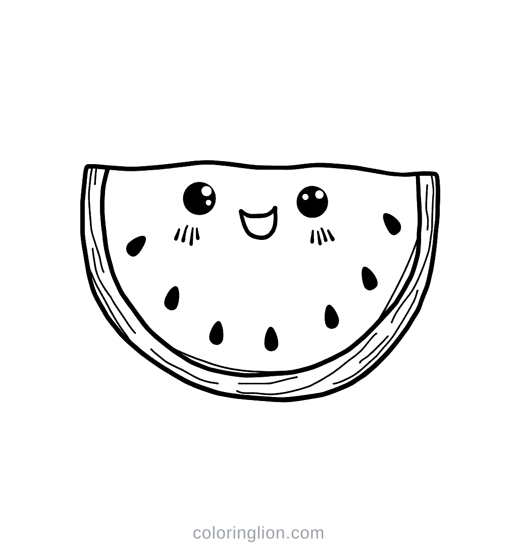 Watermelon Coloring Page