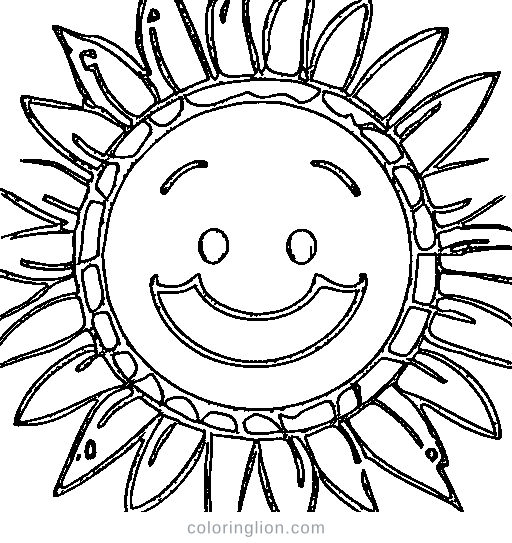 A smiling sun Coloring Page