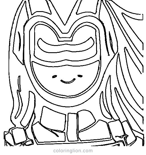 A superhero kid with a mask Coloring Page