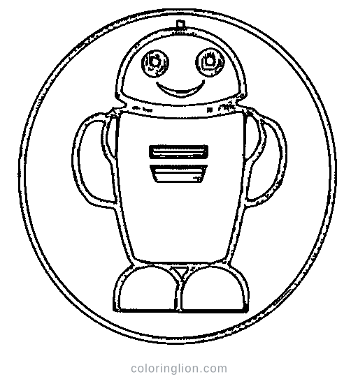A robot with an antenna Coloring Page
