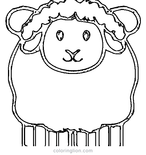 A fluffy sheep Coloring Page