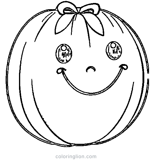A smiling watermelon slice Coloring Page