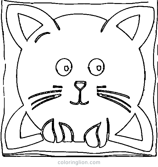 Cat by Number Coloring Page