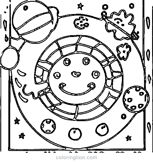A row of planets Coloring Page