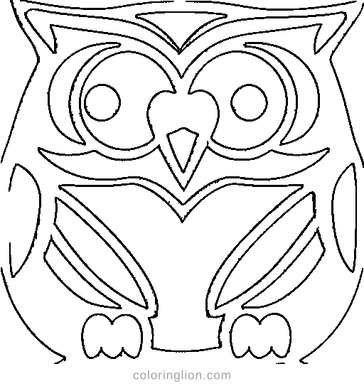 A round owl Coloring Page