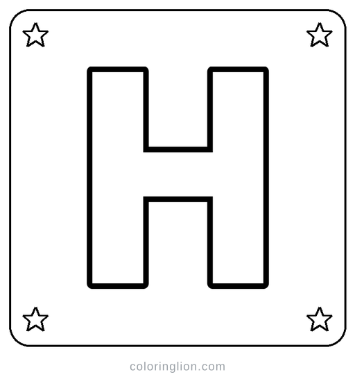 Letter H Coloring Page