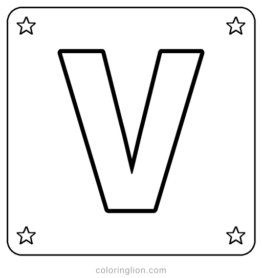 Letter V Coloring Page