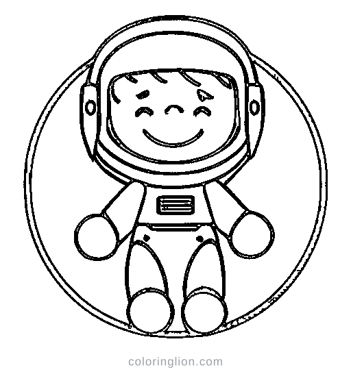 Astronaut floating Coloring Page