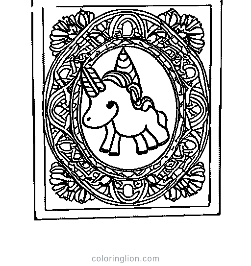 Baby Unicorn Coloring Page
