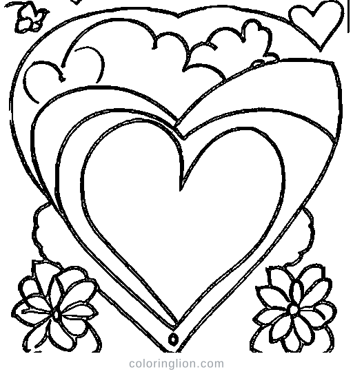 A love letter envelope with a heart Coloring Page