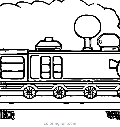 A train with carriages Coloring Page