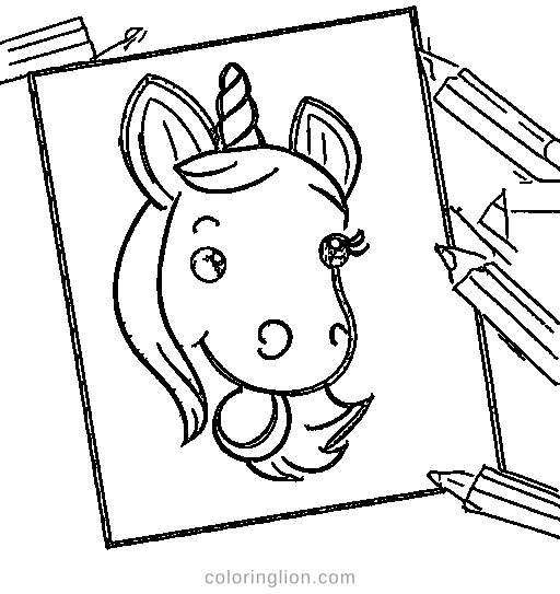 A unicorn with wings Coloring Page