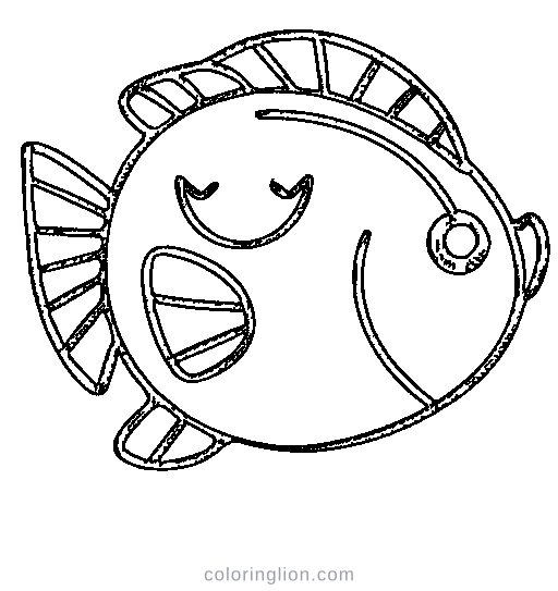 A simple fish with numbered areas Coloring Page